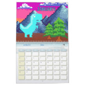 Calendrier Funny Pixel Gamer Pixelated- Dinosaur Illustration (Jan 2026)