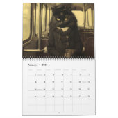 Calendrier Funny Vintage Sepia photo Black Cat (Feb 2026)
