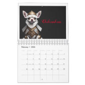 Calendrier Funny Warrior Dog Lovers 2026 Wall Calendar (Feb 2026)