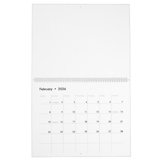 Calendrier Gamme d'origine 8 bits (Feb 2026)