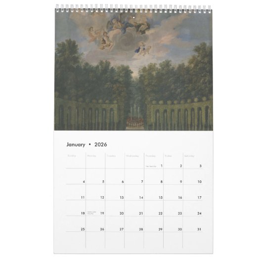 Calendrier Gardens of Versailles (Jan 2026)