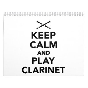 Calendrier Gardez le calme et la clarinette de jeu