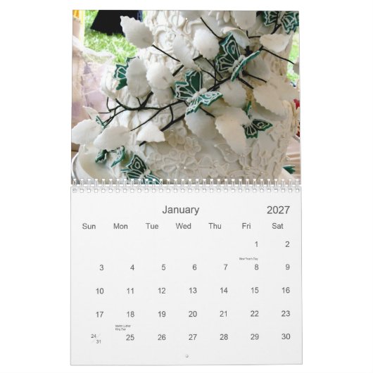 Calendrier Gâteaux de mariage extraordinaires (Jan 2027)