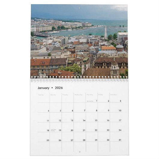 Calendrier Genève, Suisse 2026 (Jan 2026)