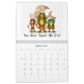 Calendrier génial d'art de grenouille par Jeff (Mar 2026)