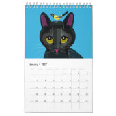 Calendrier géométrique illustré de chat (Jan 2027)