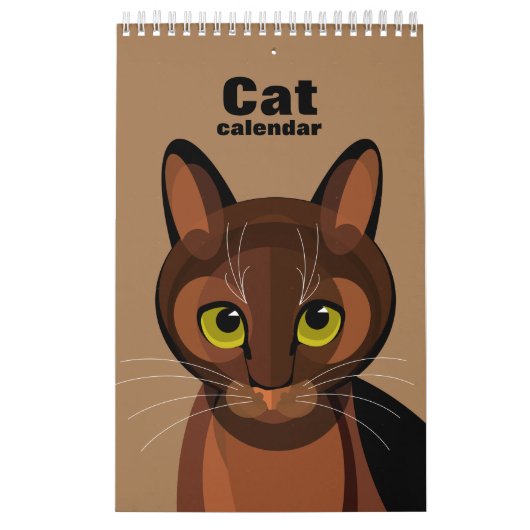 Calendrier géométrique illustré de chat (Protection)