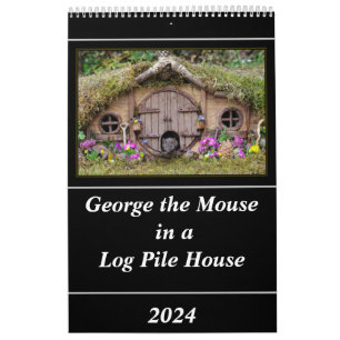 Calendrier George la souris dans une pile de journal Calendri