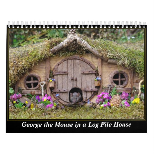 Calendrier George la souris dans une pile de log House 2022 c (Protection)
