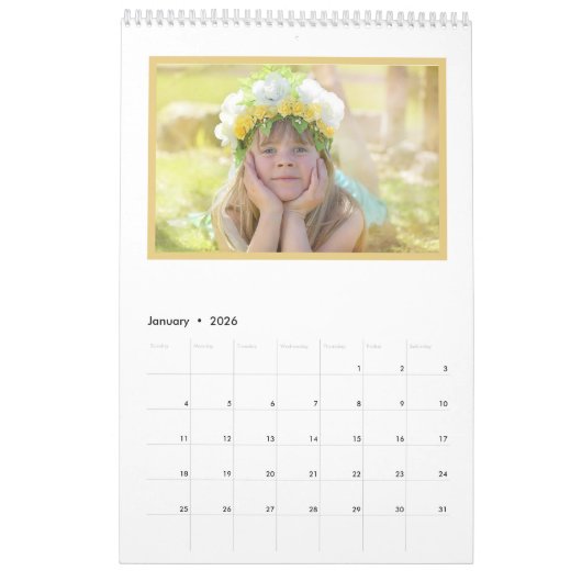 Calendrier Girls Cute Unicorn Personnalisé Nommé Monogramme (Jan 2026)