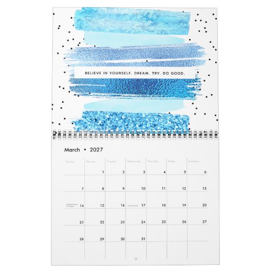 Calendrier Glam Parties scintillant (Mar 2027)