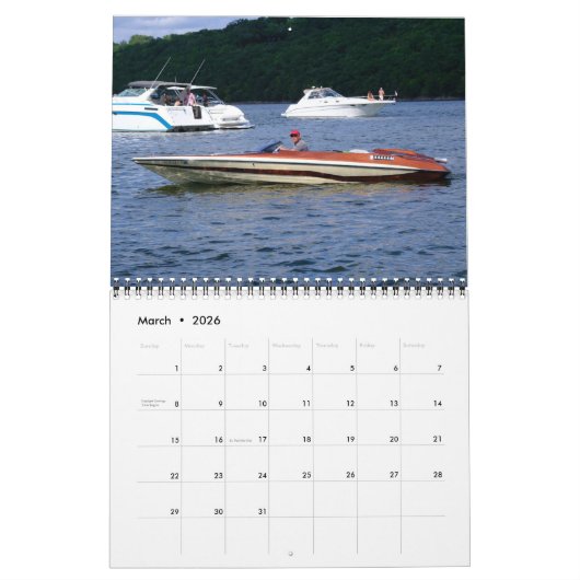 Calendrier glastron classique 2022 (Mar 2026)