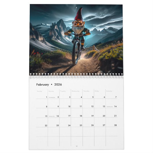 Calendrier Gnome du sentier VTT (Feb 2026)