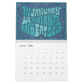 Calendrier Go For It! Groovy Lettering Calendar