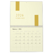 Calendrier Gold Minimalist Modern 2026 Wall Calendar (Feb 2026)