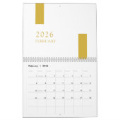 Calendrier Gold Minimalist Modern 2026 Wall Calendar (Feb 2026)