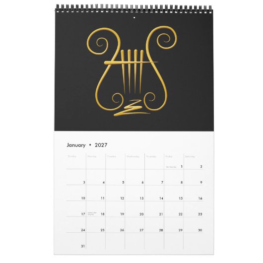 Calendrier Golden lyre (Jan 2027)