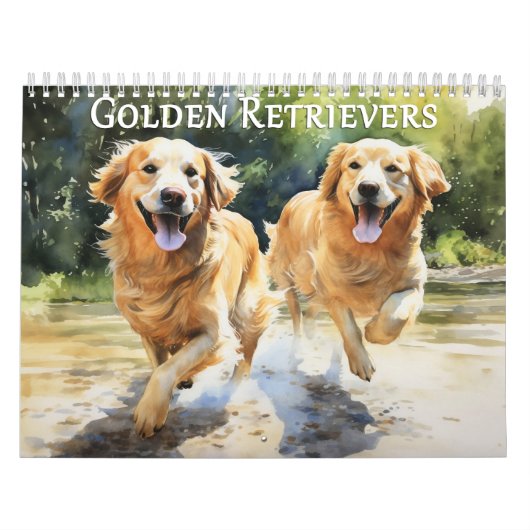 Calendrier Golden Retrivers, n'importe quelle anné (Protection)