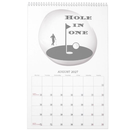 Calendrier Golf (Aug 2027)