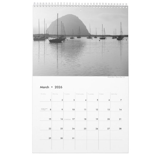 Calendrier Gorgeous Wall Calendar - B&W Photo Images (Mar 2026)