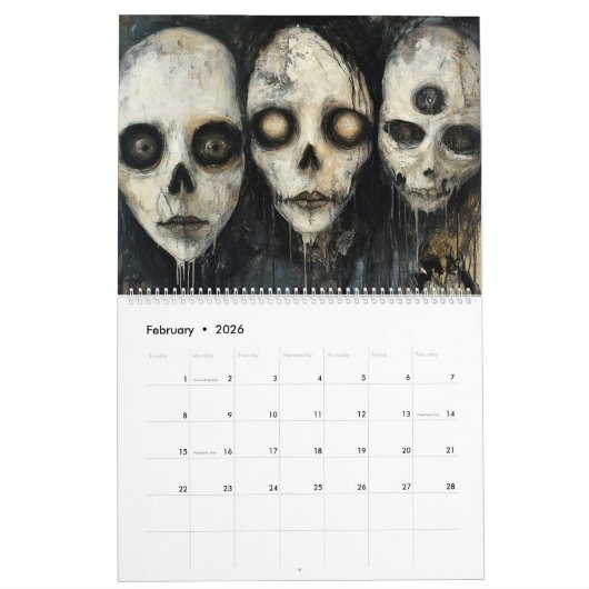 Calendrier Goth Art Brut 2025 (Feb 2026)