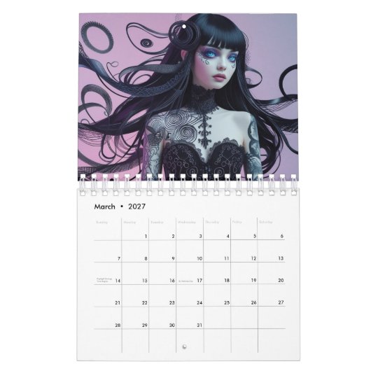 Calendrier Gothique Style Girl (Mar 2027)