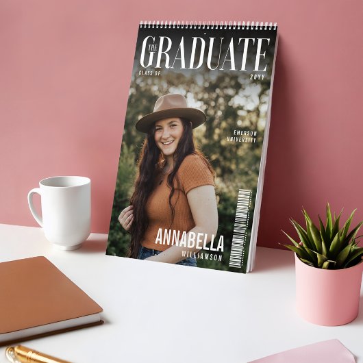 Calendrier Graduate Trendy Magazine Couverture Diplôme Photo