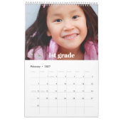 Calendrier Graduation noir blanc K-12 Collage photo 15 Mois (Feb 2027)