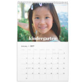 Calendrier Graduation noir blanc K-12 Collage photo 15 Mois (Jan 2027)