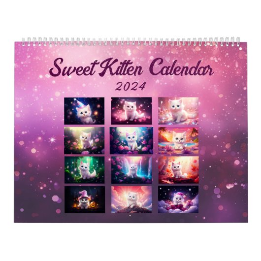 Calendrier grand format deux pages Sweet Kitten (Protection)