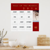 Calendrier grande affiche de l'année du singe 2016 (Cuisine)