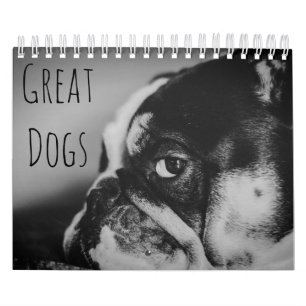 Calendrier Grands chiens en noir et blanc