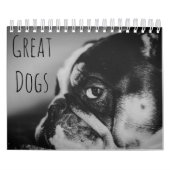 Calendrier Grands chiens en noir et blanc (Protection)