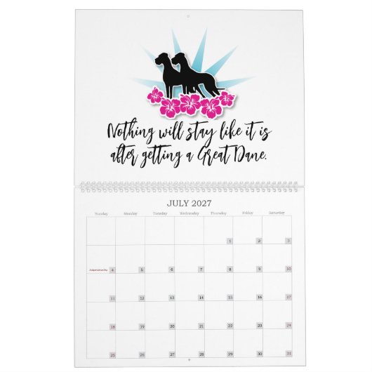 Calendrier graphique du Grand Danois (Jul 2027)