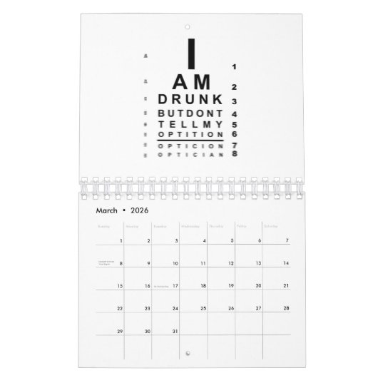 Calendrier Graphique oculaire floue (Mar 2026)