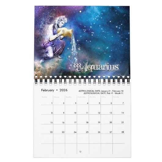 Calendrier graphique Zodiac (Feb 2026)
