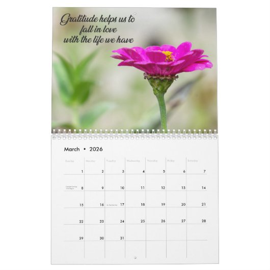 Calendrier Gratitude  (Mar 2026)