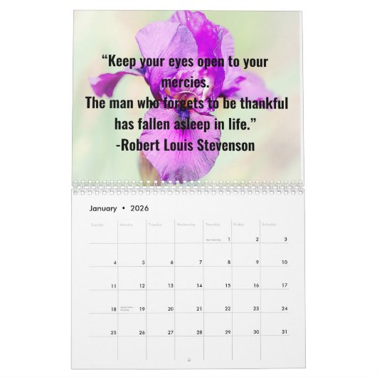 Calendrier Gratitude 2025 (Jan 2026)