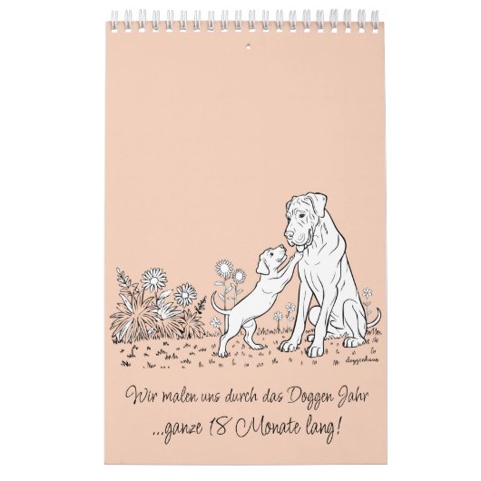 Calendrier Great Dane 18-Month Coloring Personalized (Protection)