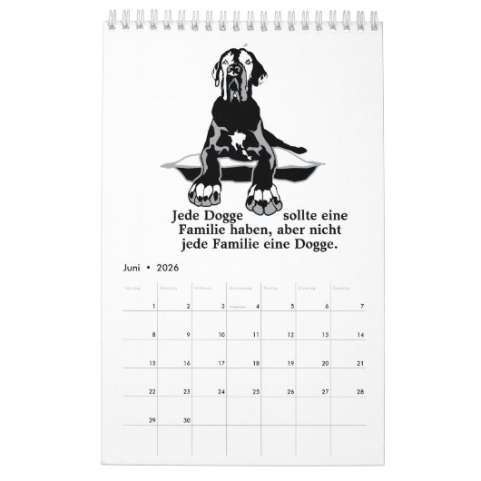 Calendrier Great Dane Calendar Citations blanches (Jun 2026)