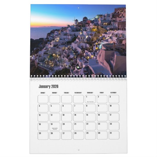 Calendrier Grèce (Jan 2026)