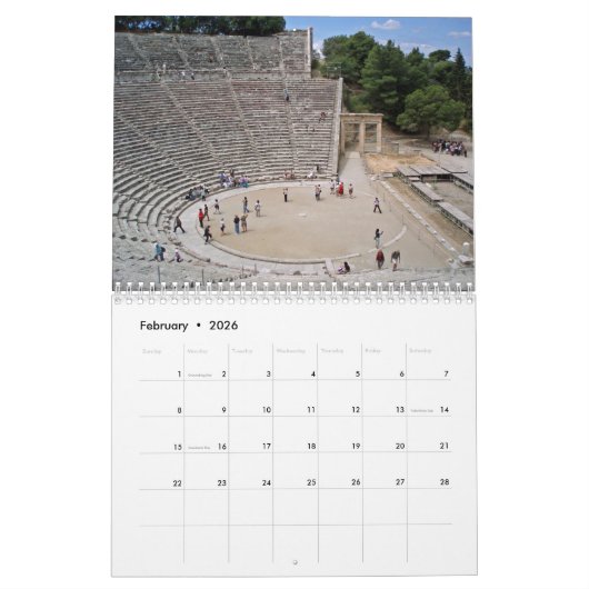 Calendrier Grèce 2026 (Feb 2026)