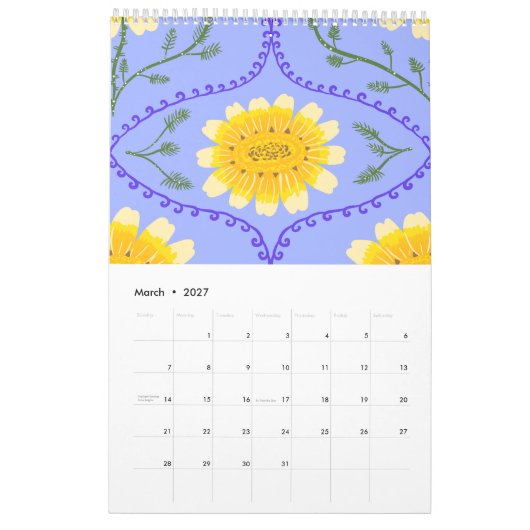 Calendrier Greek Summer Scenes & Patterns Calendar (Mar 2027)