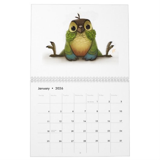 Calendrier Green Cheek Conure Parrot 2021 (Jan 2026)