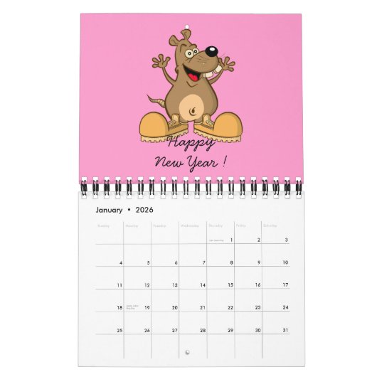 Calendrier Grenouille drôle de "art de bande dessinée" de (Jan 2026)