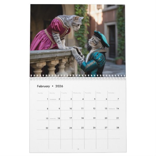 Calendrier Grey Tabby Calendar (Feb 2026)