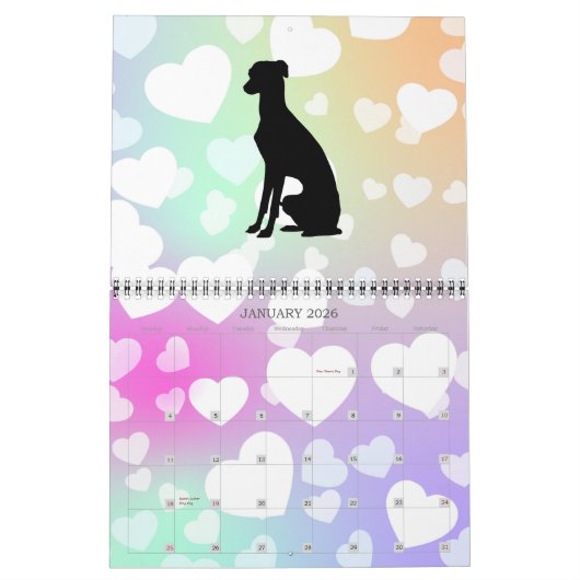 Calendrier "Greyhound" (Jan 2026)