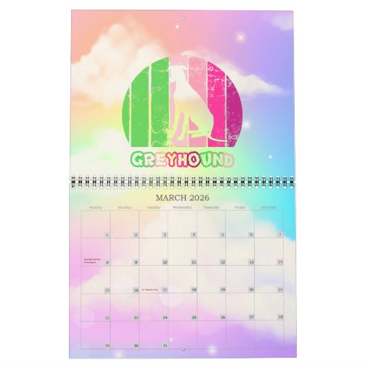 Calendrier "Greyhound" (Mar 2026)