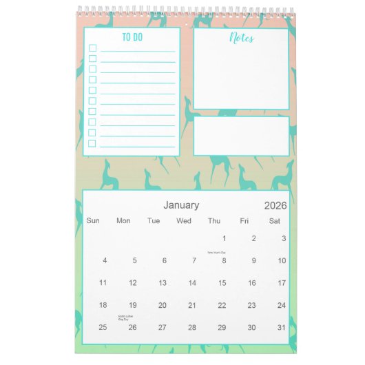 Calendrier Greyhound whippet Amoureux de les chiens Custom ph (Jan 2026)