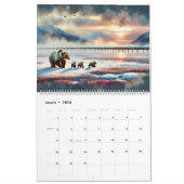 Calendrier Grizzly Bear Mother Cubs Alaska Wildlife Calendar (Mar 2026)
